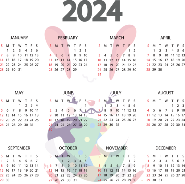 Transparent New Year CeBIT 2014 Line Design for Printable 2024 Calendar for New Year