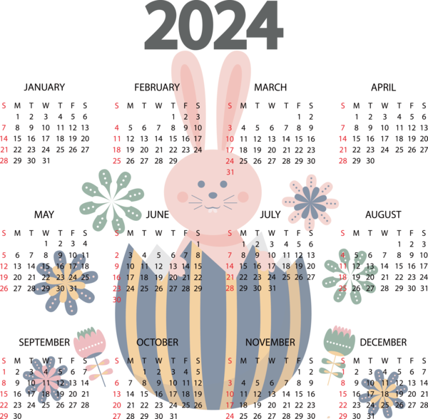 Transparent New Year calendar Logo Design for Printable 2024 Calendar for New Year