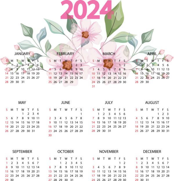 Transparent New Year calendar Icon New Year for Printable 2024 Calendar for New Year