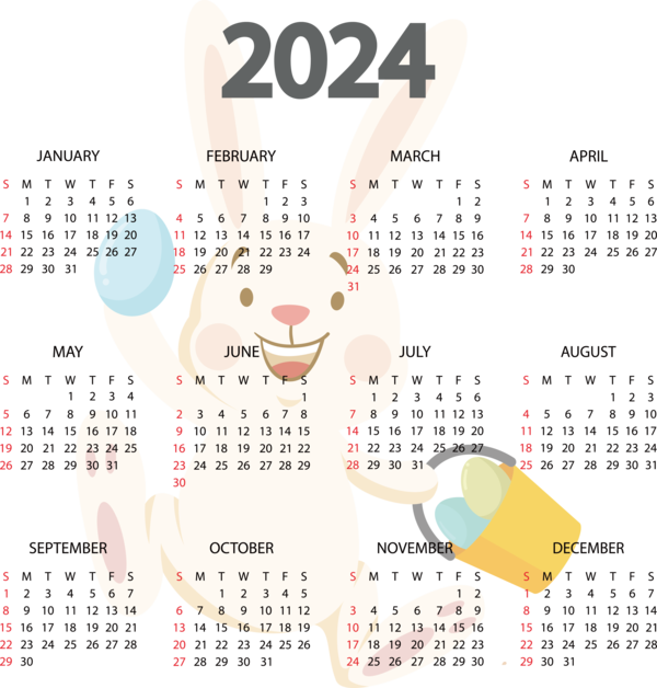 Transparent New Year calendar Calendar year Calendar for Printable 2024 Calendar for New Year