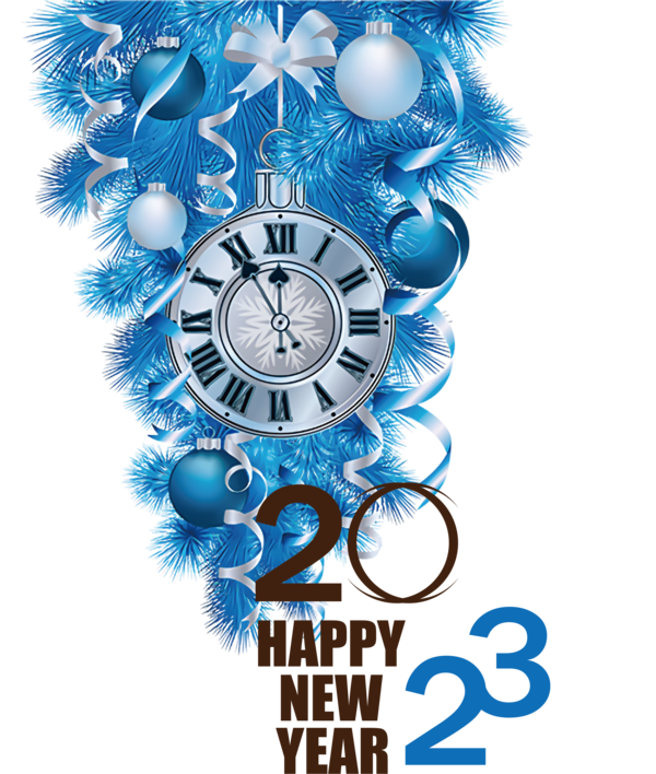 Transparent New Year Bauble Clock Christmas for Happy New Year 2023 for New Year
