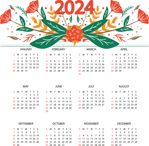 Transparent New Year Drawing Painting Royalty-free for Printable 2024 Calendar for New Year