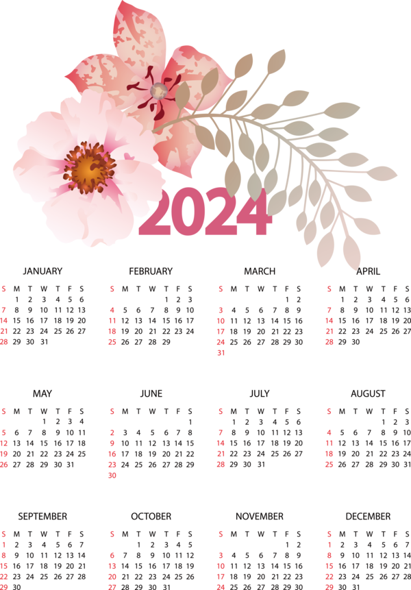 Transparent New Year January calendar! calendar Drawing for Printable 2024 Calendar for New Year