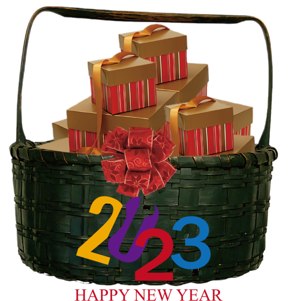 Transparent New Year Gift Christmas gift Gift Basket for Happy New Year 2023 for New Year