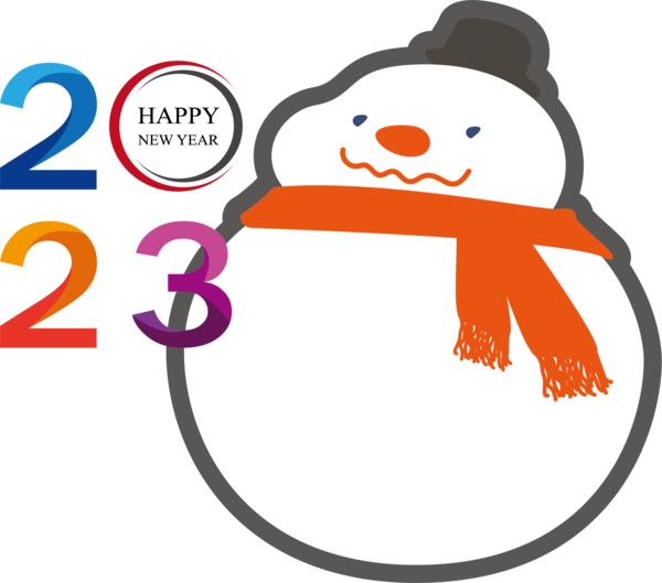 Transparent New Year Snowman Christmas Drawing for Happy New Year 2023 for New Year