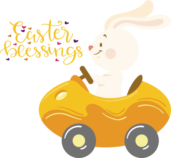 Transparent easter day Easter Bunny Cartoon Yellow for easter blessings for Easter Day