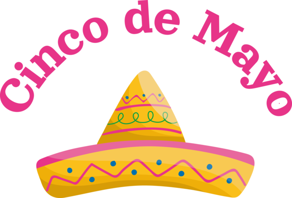 Transparent Cinco de mayo Party hat Logo Hat for Fifth of May for Cinco De Mayo
