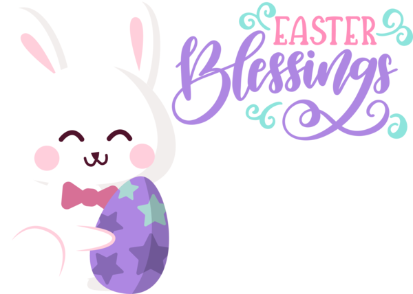 Transparent Easter Logo Cartoon Violet for Easter Bunny for Easter