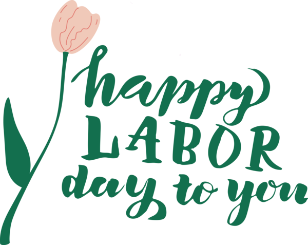 Transparent Labor Day Flower Logo Calligraphy for Happy Labor Day for Labor Day