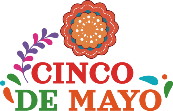 Transparent Cinco de mayo Logo Line Rail transport for Fifth of May for Cinco De Mayo
