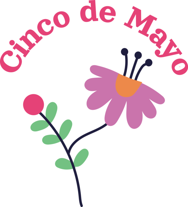 Transparent Cinco de mayo Cut flowers Leaf Plant stem for Fifth of May for Cinco De Mayo