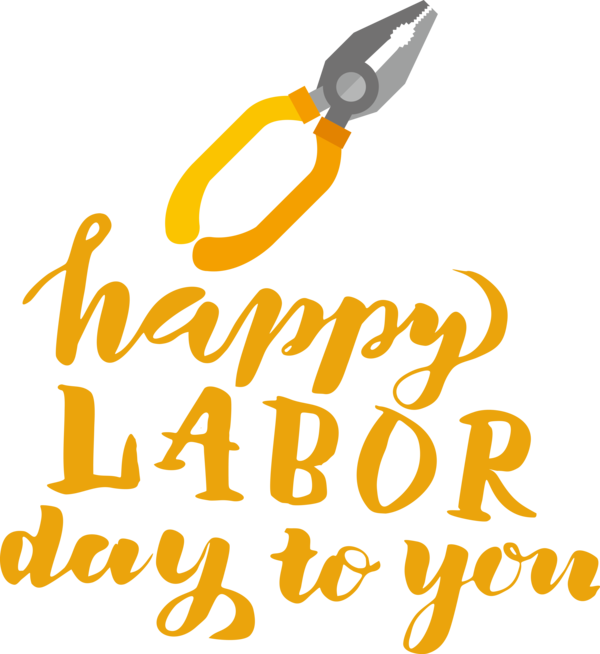 Transparent Labor Day Design Logo Yellow for Happy Labor Day for Labor Day