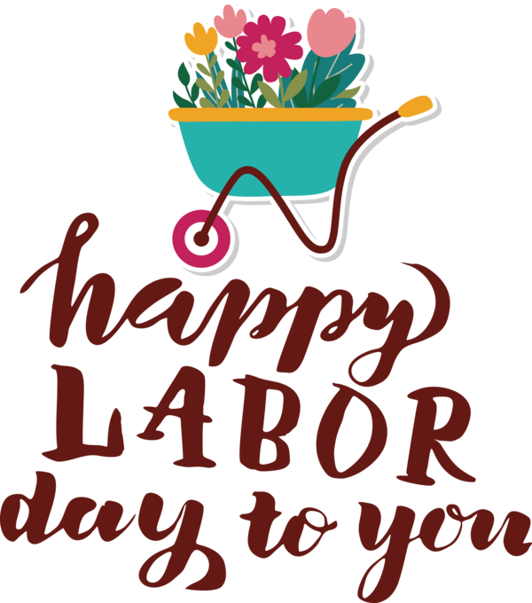 Transparent Labor Day Floral design Logo Cut flowers for Happy Labor Day for Labor Day