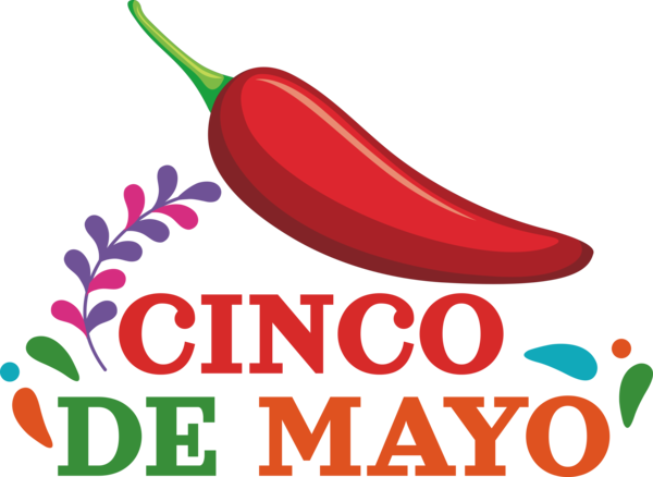 Transparent Cinco de mayo Chili pepper Tabasco pepper Peperoncino for Fifth of May for Cinco De Mayo
