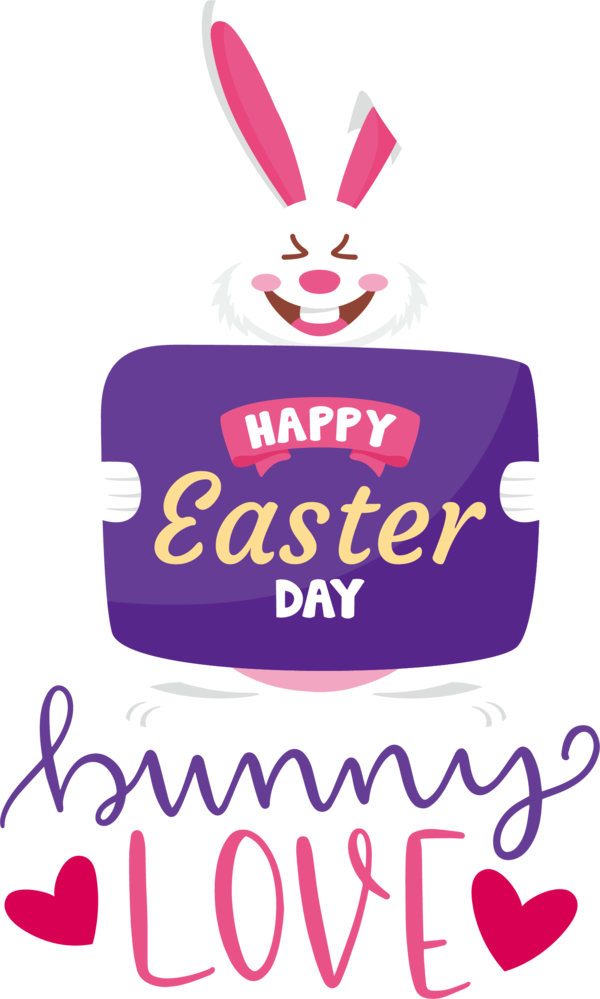 Transparent Easter Logo Line Text for Easter Bunny for Easter
