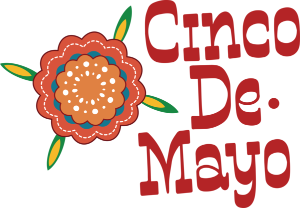 Transparent Cinco de mayo Flower Design Logo for Fifth of May for Cinco De Mayo