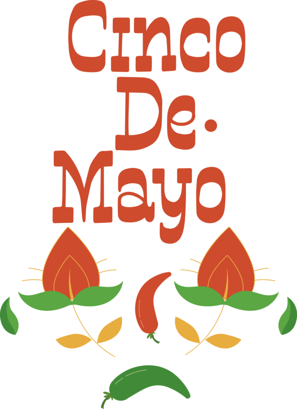 Transparent Cinco de mayo Leaf Logo Text for Fifth of May for Cinco De Mayo