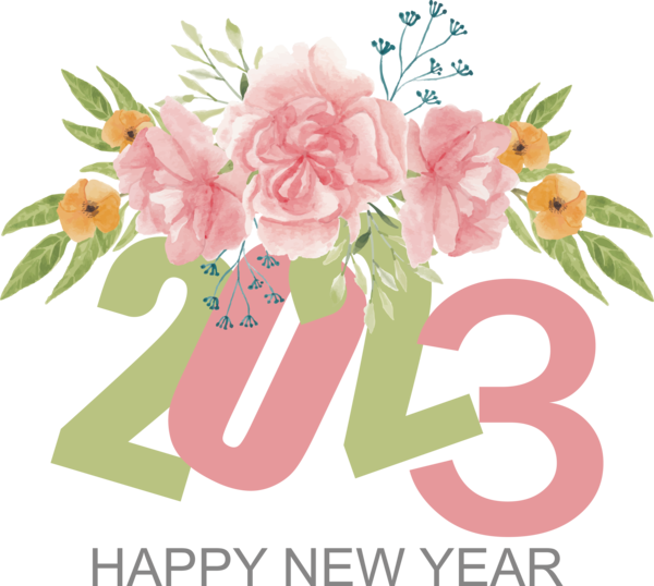 Transparent New Year Floral design Flower Flower bouquet for Happy New Year 2023 for New Year