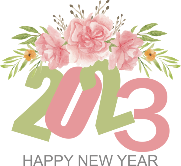 Transparent New Year Floral design Rhode Island School of Design (RISD) Flower bouquet for Happy New Year 2023 for New Year