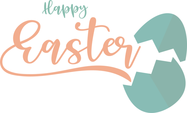 Transparent Easter Logo Design Teal for Easter Day for Easter