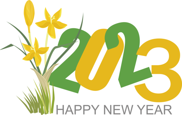 Transparent New Year Logo Design Flower for Happy New Year 2023 for New Year