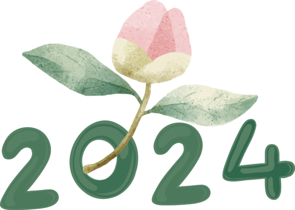 Transparent New Year Leaf Design Petal for Happy New Year 2024 for New Year