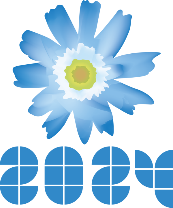 Transparent New Year Design Drawing Floral design for Happy New Year 2024 for New Year