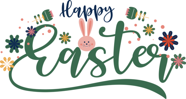 Transparent Easter Floral design Logo Design for Easter Day for Easter
