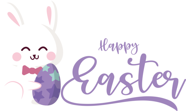 Transparent Easter Cartoon Violet Logo for Easter Day for Easter