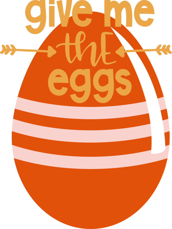 Transparent Easter Orange Logo Line for Easter Egg for Easter