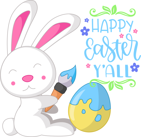 Transparent Easter Rabbit Easter Bunny Cartoon for Easter Day for Easter