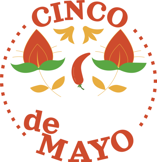 Transparent Cinco de mayo Leaf Logo Text for Fifth of May for Cinco De Mayo