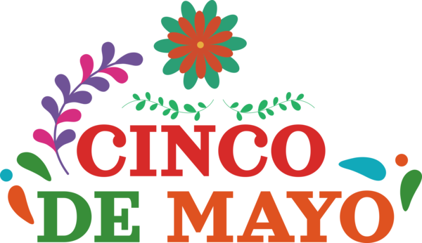 Transparent Cinco de mayo Floral design Logo Design for Fifth of May for Cinco De Mayo