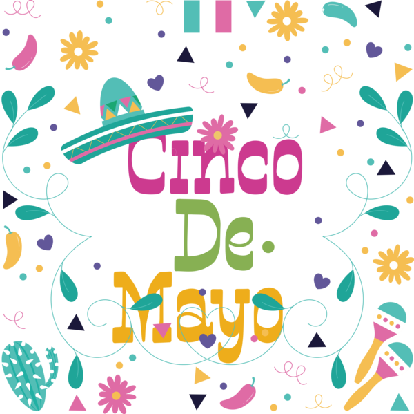 Transparent Cinco de mayo Birthday Design Party for Fifth of May for Cinco De Mayo