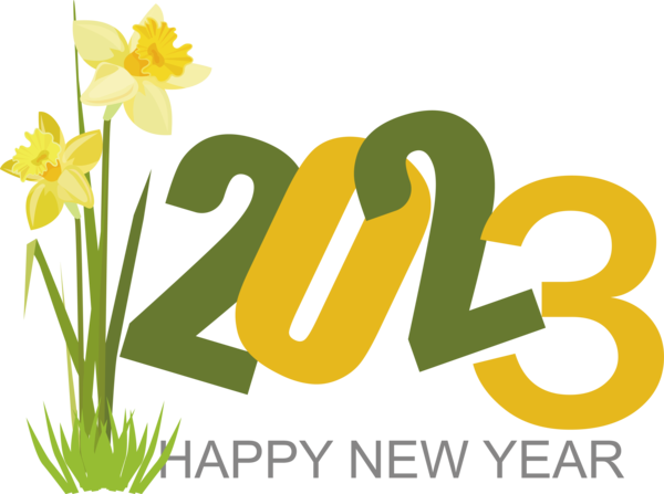 Transparent New Year Flower Logo Design for Happy New Year 2023 for New Year