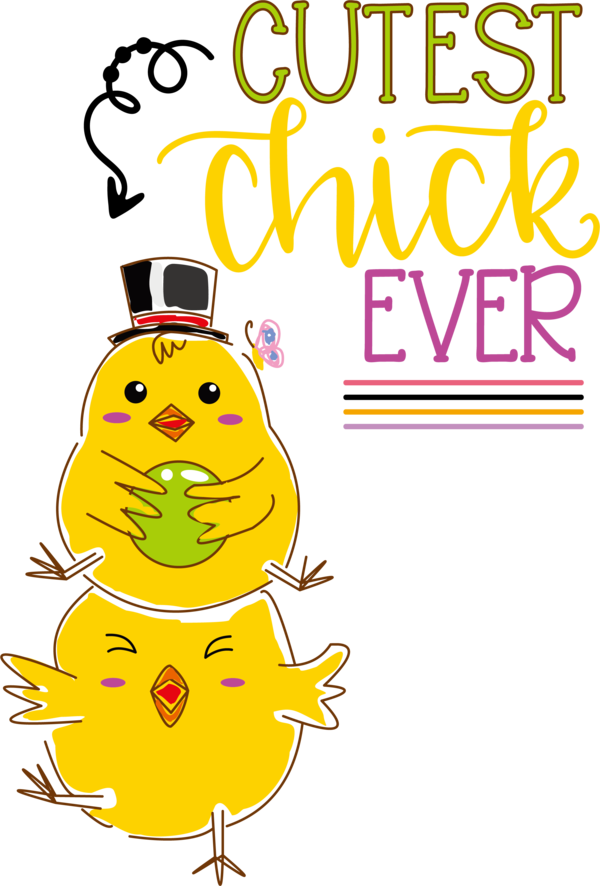 Transparent Easter Cartoon Yellow Plant for Easter Chick for Easter