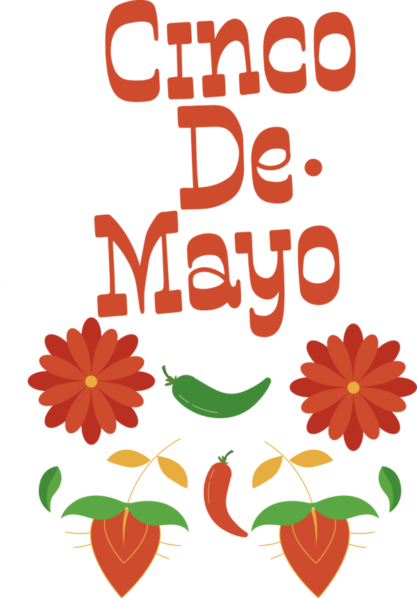 Transparent Cinco de mayo Floral design Leaf Orange for Fifth of May for Cinco De Mayo
