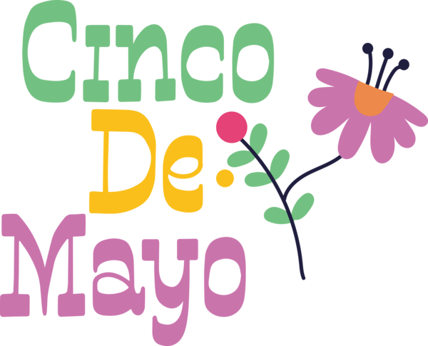 Transparent Cinco de mayo Floral design Flower Logo for Fifth of May for Cinco De Mayo