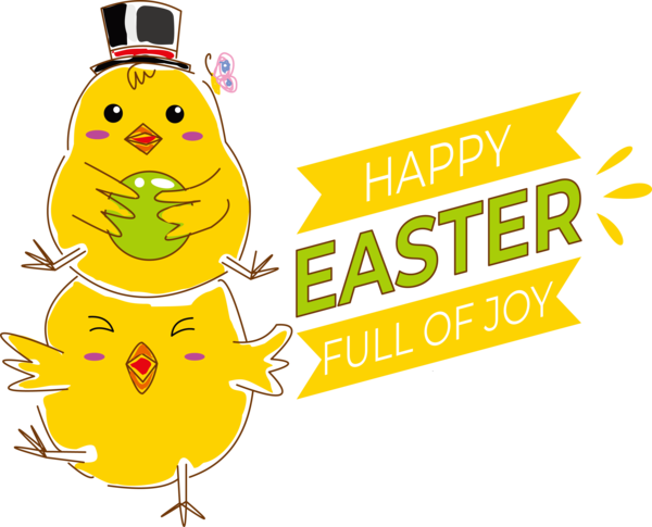 Transparent Easter Logo Yellow Happiness for Easter Day for Easter