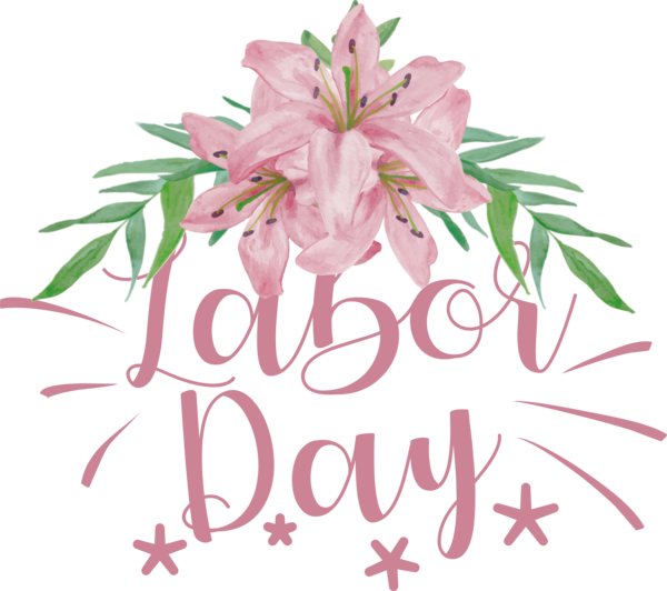Transparent Labour Day Watercolor painting Floral design Flower for Labor Day for Labour Day