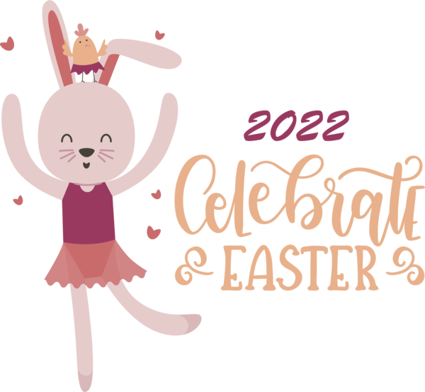 Transparent Easter Easter Bunny Sticker Cartoon for Easter Day for Easter