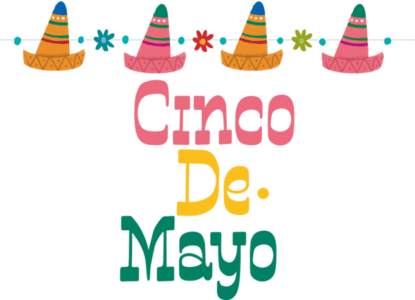 Transparent Cinco de mayo Party hat Logo Hat for Fifth of May for Cinco De Mayo