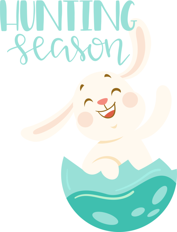 Transparent Easter Text Line Character for Easter Bunny for Easter