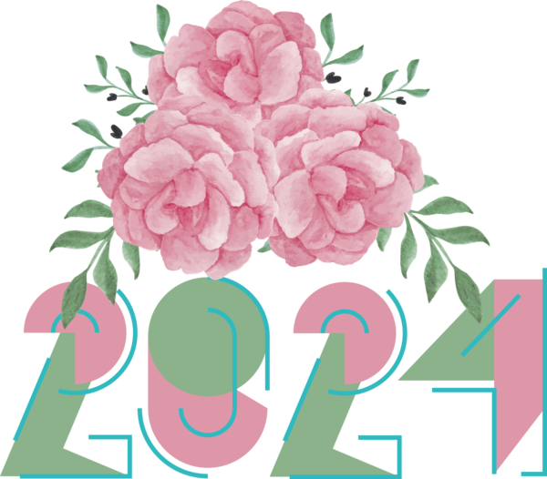 Transparent New Year Floral design Flower Flower bouquet for Happy New Year 2024 for New Year