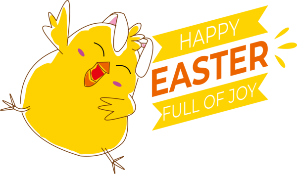 Transparent Easter Cartoon Logo Yellow for Easter Day for Easter
