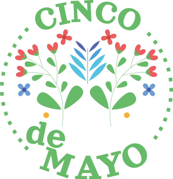 Transparent Cinco de mayo Flower Floral design Petal for Fifth of May for Cinco De Mayo