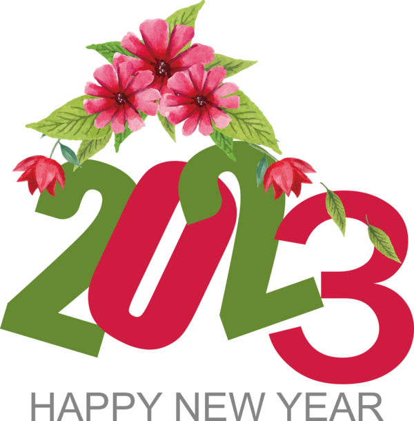 Transparent New Year Floral design Rhode Island School of Design (RISD) Flower for Happy New Year 2023 for New Year