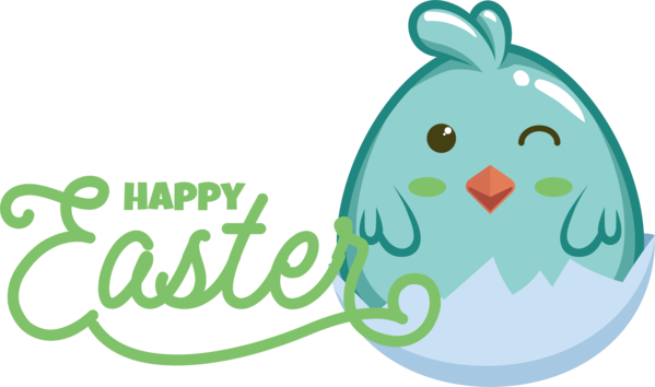 Transparent Easter Birds Logo Text for Easter Day for Easter