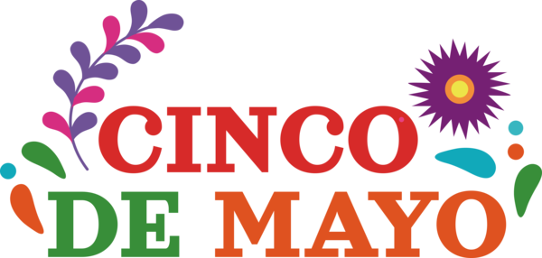 Transparent Cinco de mayo Floral design Logo Design for Fifth of May for Cinco De Mayo
