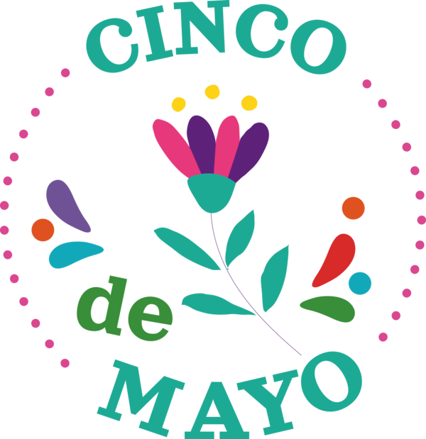 Transparent Cinco de mayo Floral design Leaf Design for Fifth of May for Cinco De Mayo